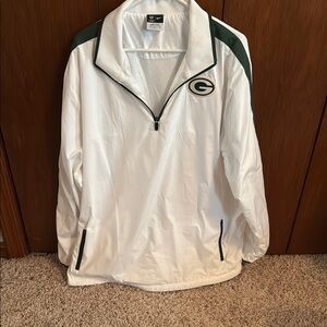 Green Bay Packers White and Green Nike Men's Jacket